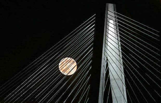Full moon over the Stan Span
